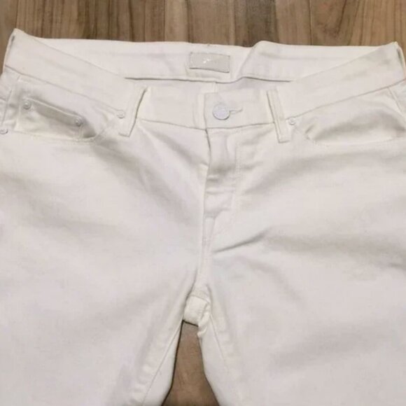 MOTHER Jeans 32x26 Japanese Kaihara Denim Stretch Distressed Jean Glass Slipper - Picture 2 of 11